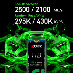 addlink S68 1TB NVMe PCIe Gen3x4 M.2 2280 SSD high performance Internal Solid State Drive