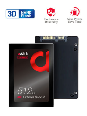 addlink S20 3D NAND SSD 512GB SATA III 6Gb/s 2.5-inch/7mm Internal Solid State Drive