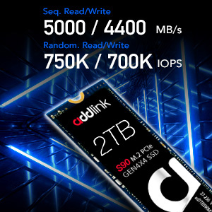 addlink S90 2TB NVMe PCIe Gen3x4 M.2 2280 SSD high performance Internal Solid State Drive